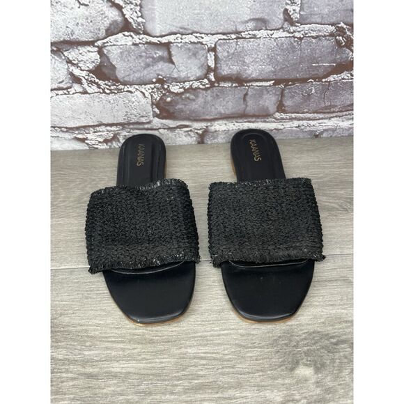 Kaanas Black Leather Synthetic Casual Columbia Slide Sandals Women Sz 9M US/40EU - Picture 11 of 16